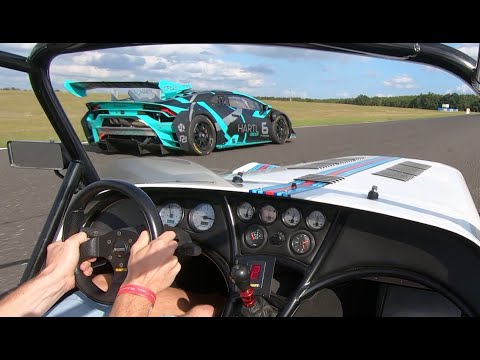 Caterham CSR260 chasing 640hp racing Lamborghini at Pannoniaring